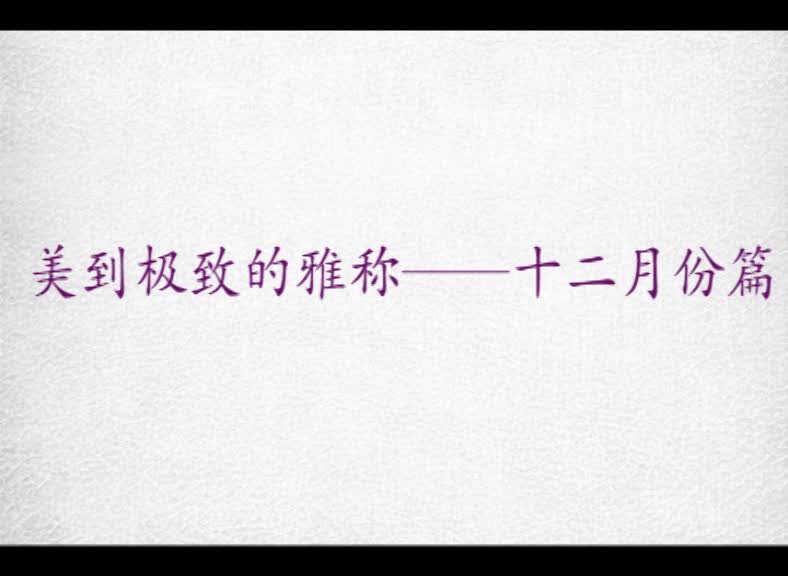 美到极致的别称十二月份篇 你出生的月份有哪些雅称呢?哔哩哔哩bilibili