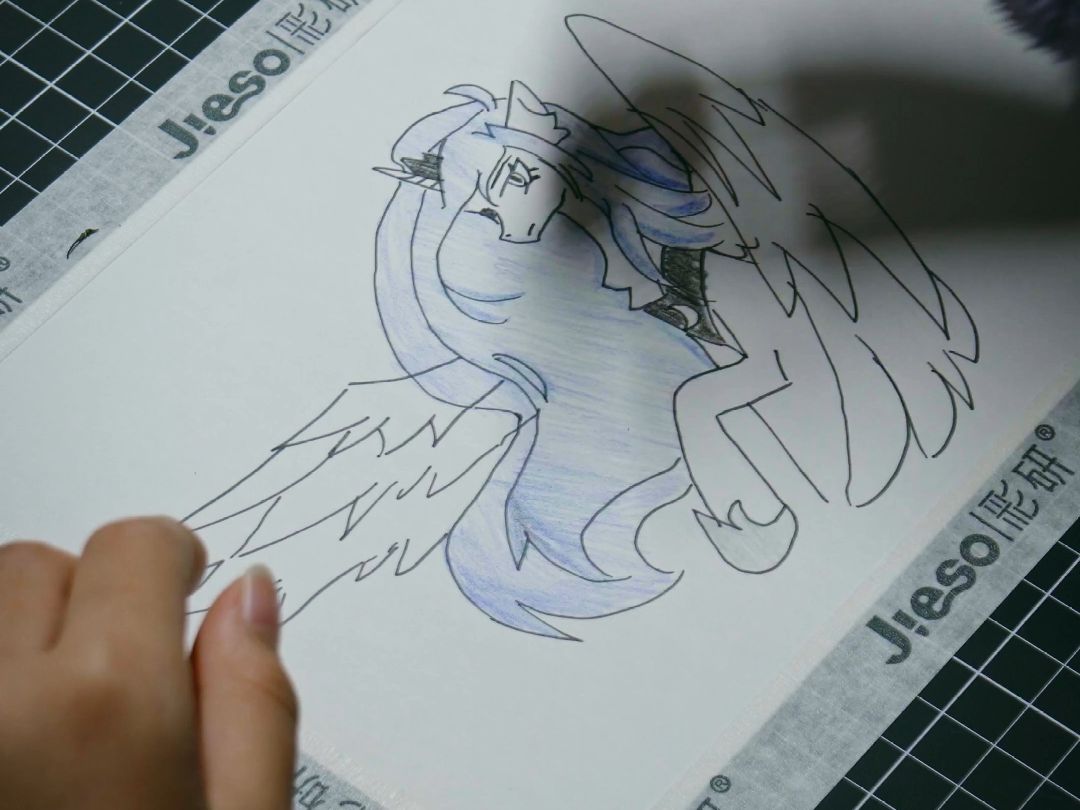 彩铅画《月亮公主》