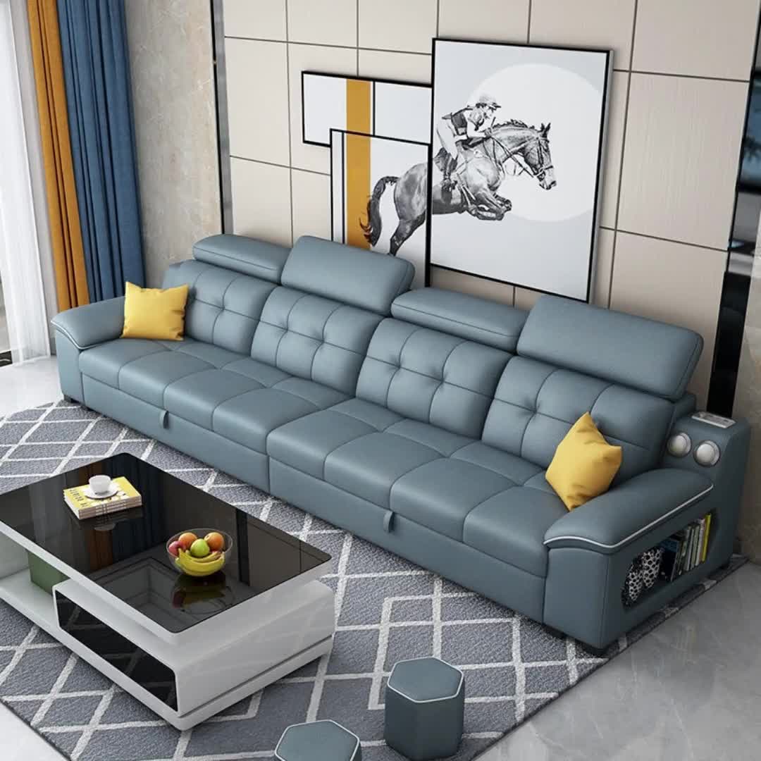 乳胶科技布布艺沙发折叠两用多功能可储物布艺沙发床小户型贵妃床8193