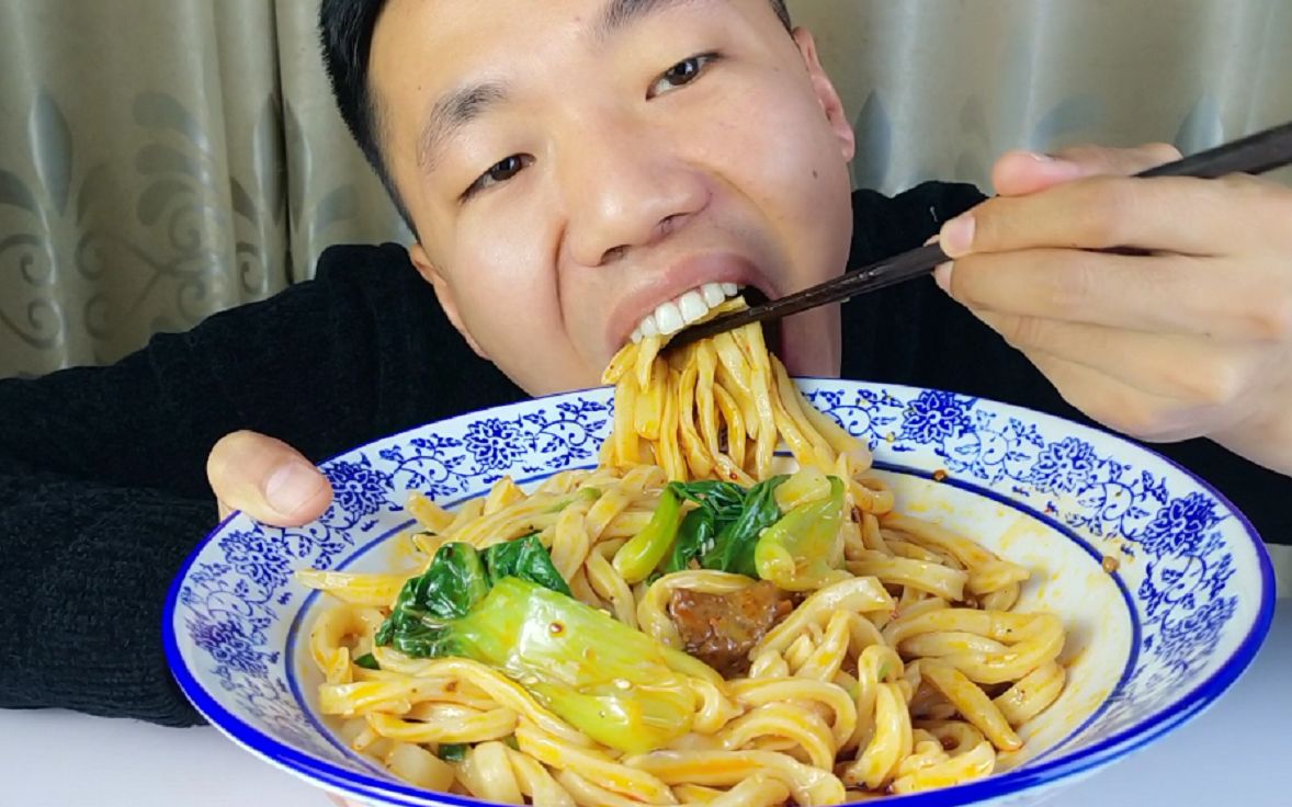 削筋面 面条筋道耐嚼,鲜辣可口,大口吃面真香_哔哩哔哩 (゜-゜)つロ