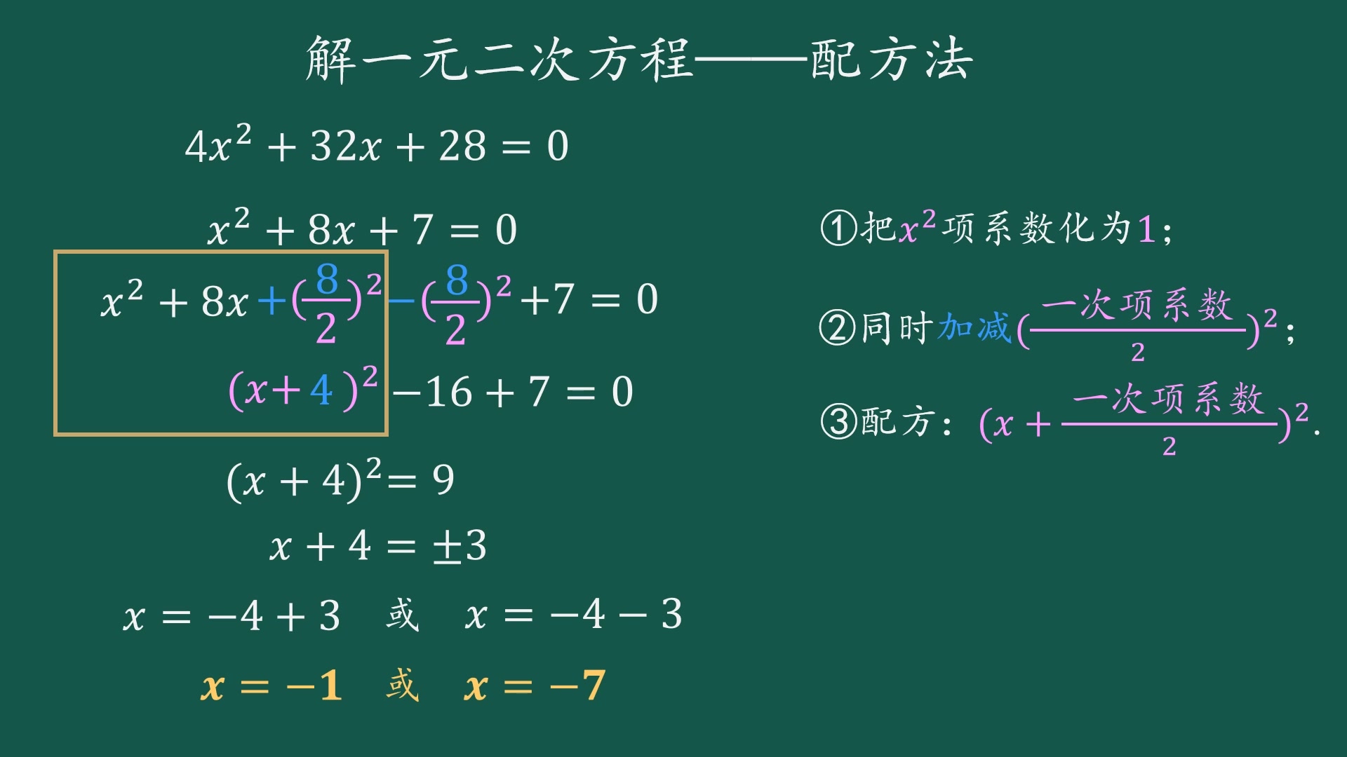 [图]配方法解一元二次方程方程解法