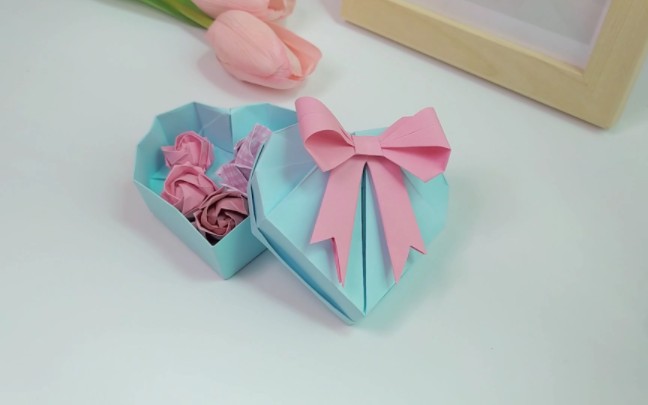 一张a4纸折的爱心盒子