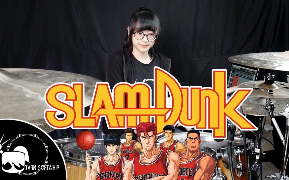 [图]【灌篮高手】Slam Dunk Op - 好想大声说喜欢你 架子鼓 Cover By 泰国明星少女鼓手Tarn Softwhip