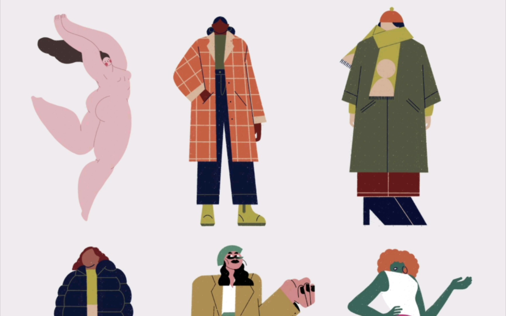 扁平风插画抽象人物练习