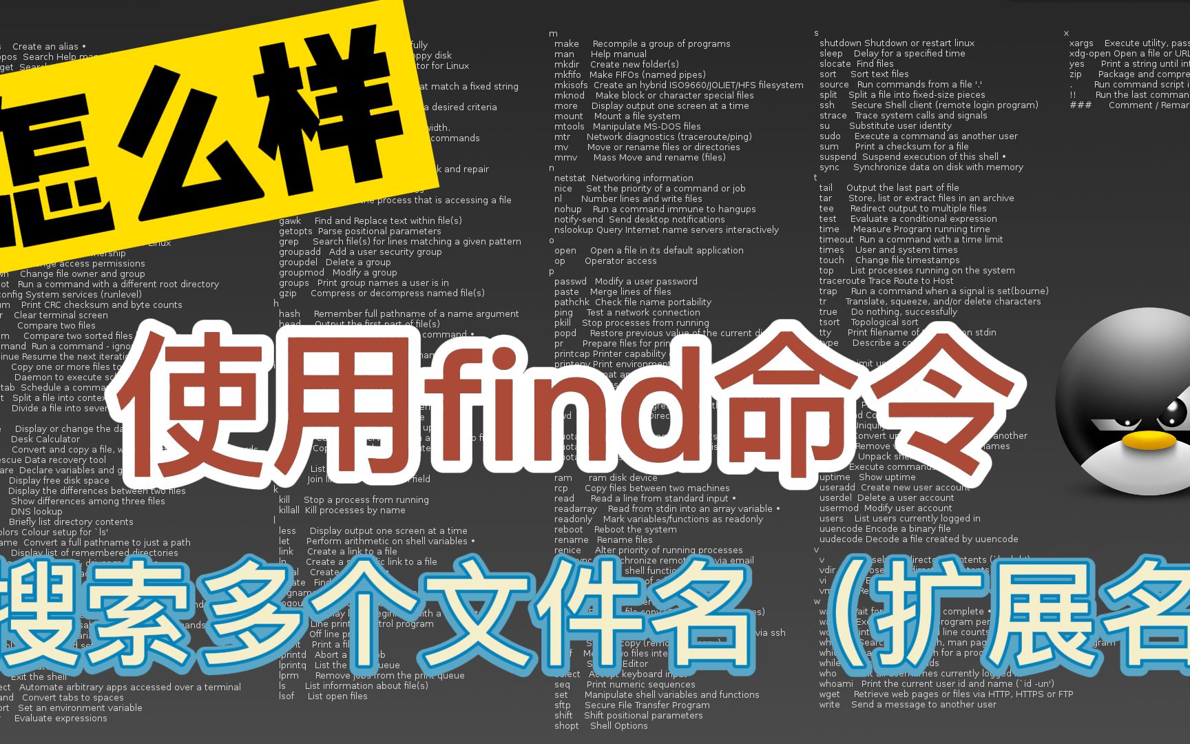 怎样使用find命令搜索多个文件(扩展名)!哔哩哔哩bilibili