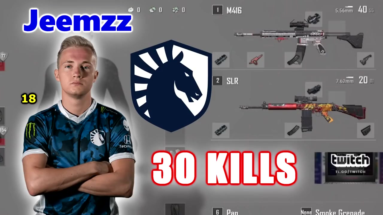绝地求生 - team liquid jeemzz, ibiza & mxey -30杀- m416 slr