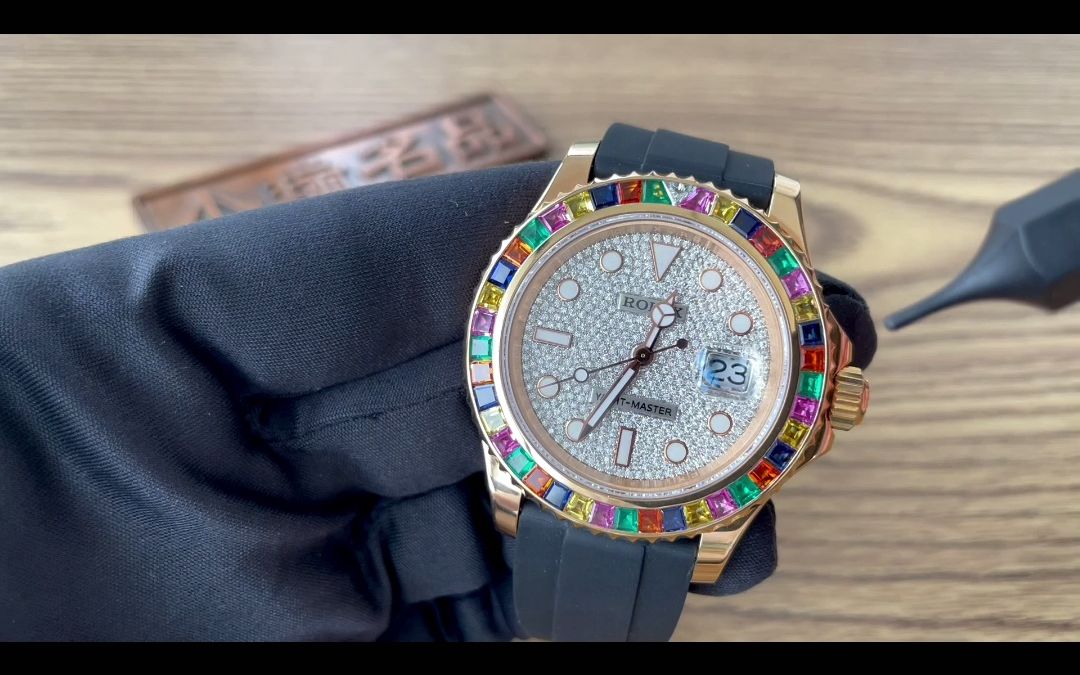 劳力士金游艇116655 满钻彩虹圈金游艇