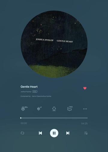 [图]今日推荐 歌名：Gentle Heart 专辑：无 歌手：Joshua Hyslop 『坚持分享美好的第128天』