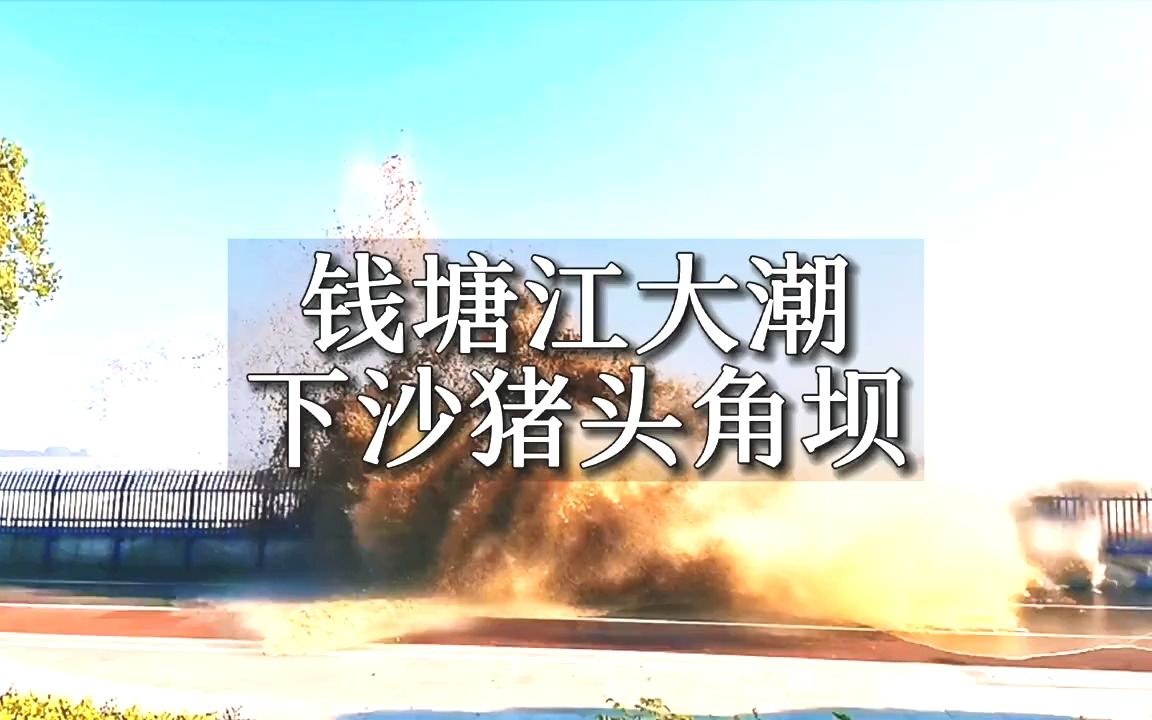 杭州下沙七格,是钱塘江最佳观潮点之一,潮水真壮观!哔哩哔哩bilibili