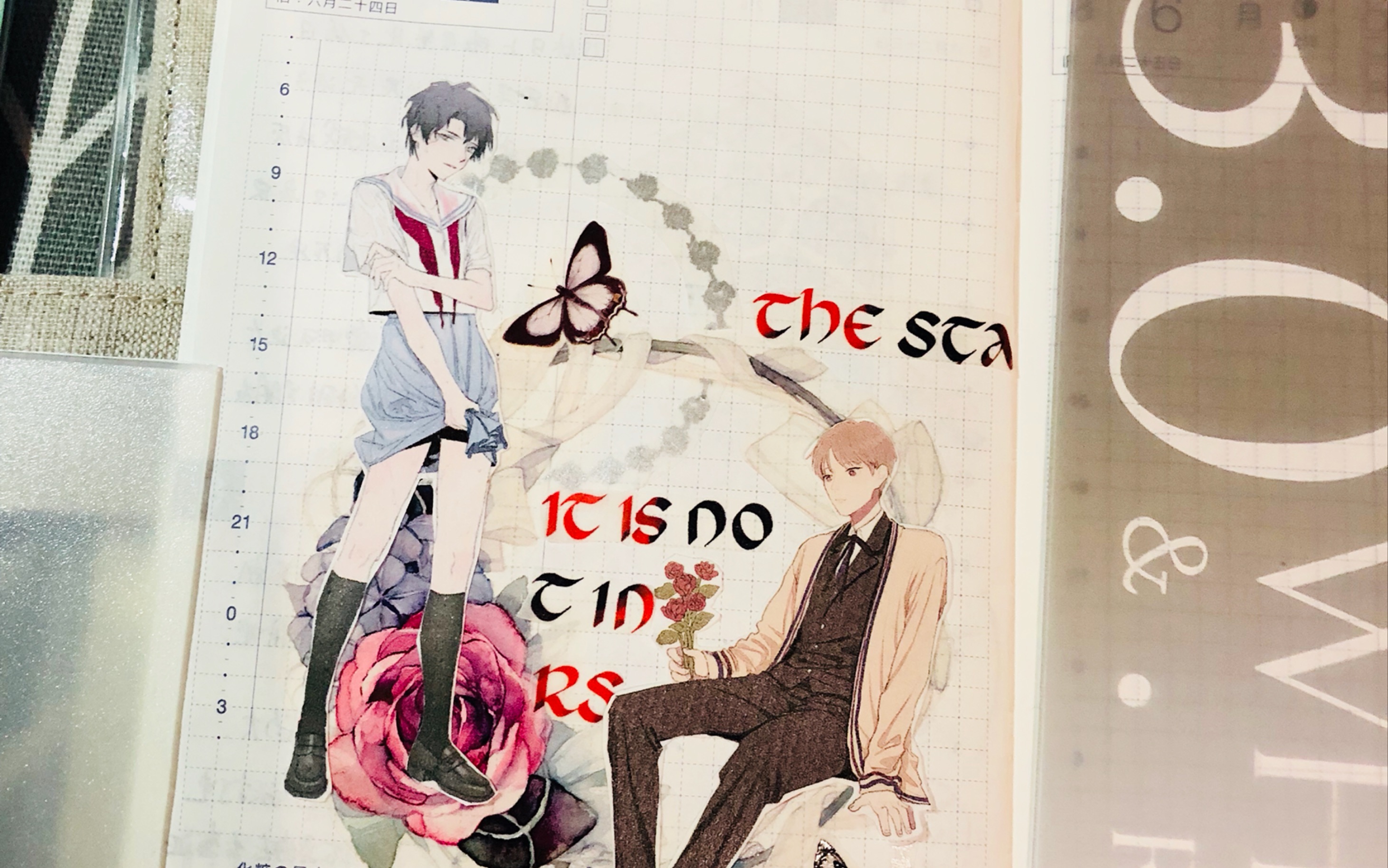 手帐拼贴)hobo)我喜欢你哦…… 2018/8/6 人物 九分米 约会 人物 gooz