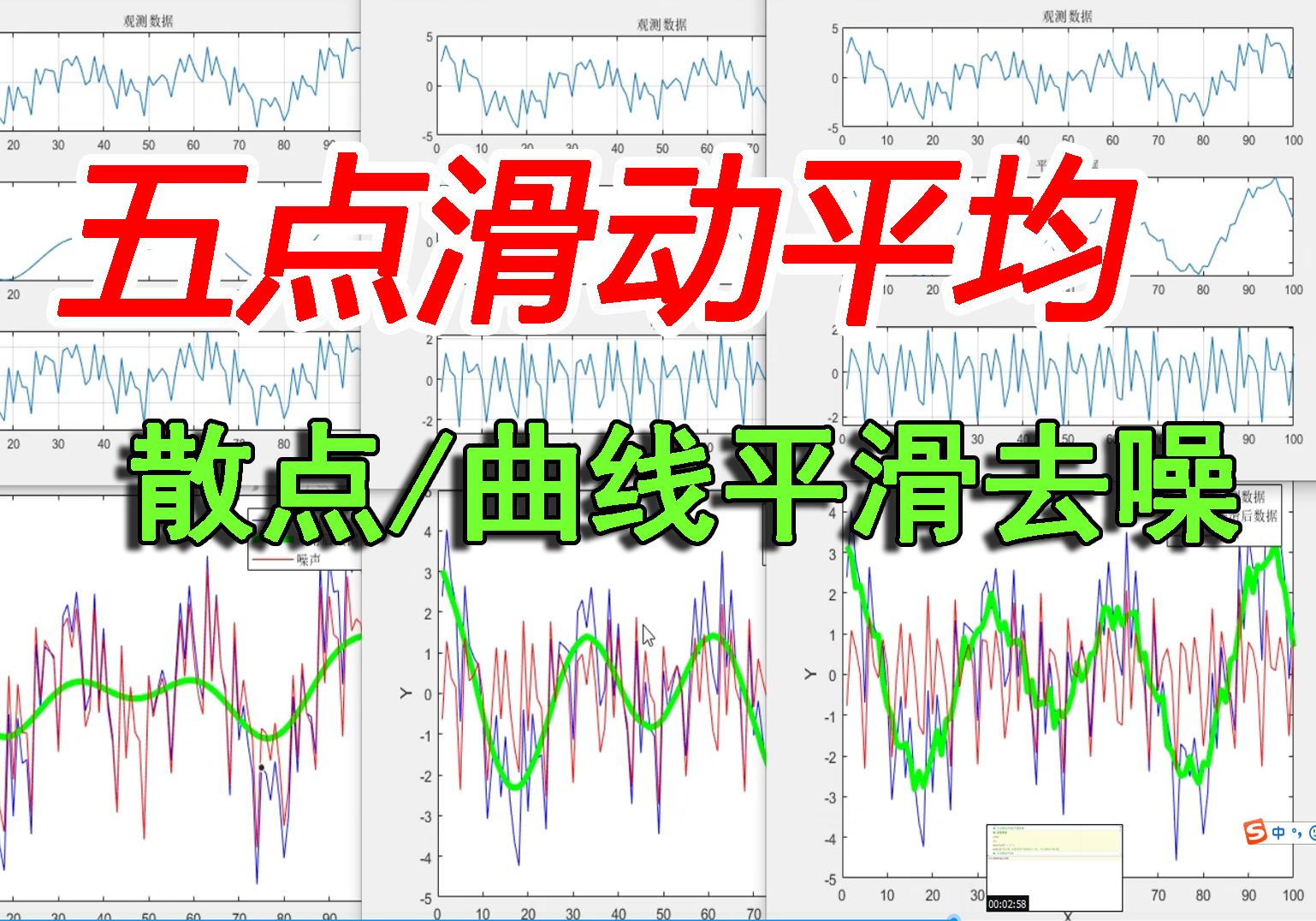 MATLAB五点滑动平均法散点/曲线数据平滑及去噪代码实例