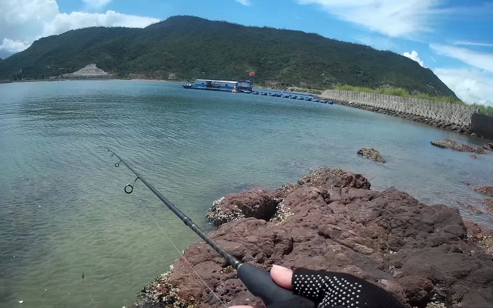 惠州大亚湾海边路亚钓鱼,朋友想养鱼,钓点好看的鱼
