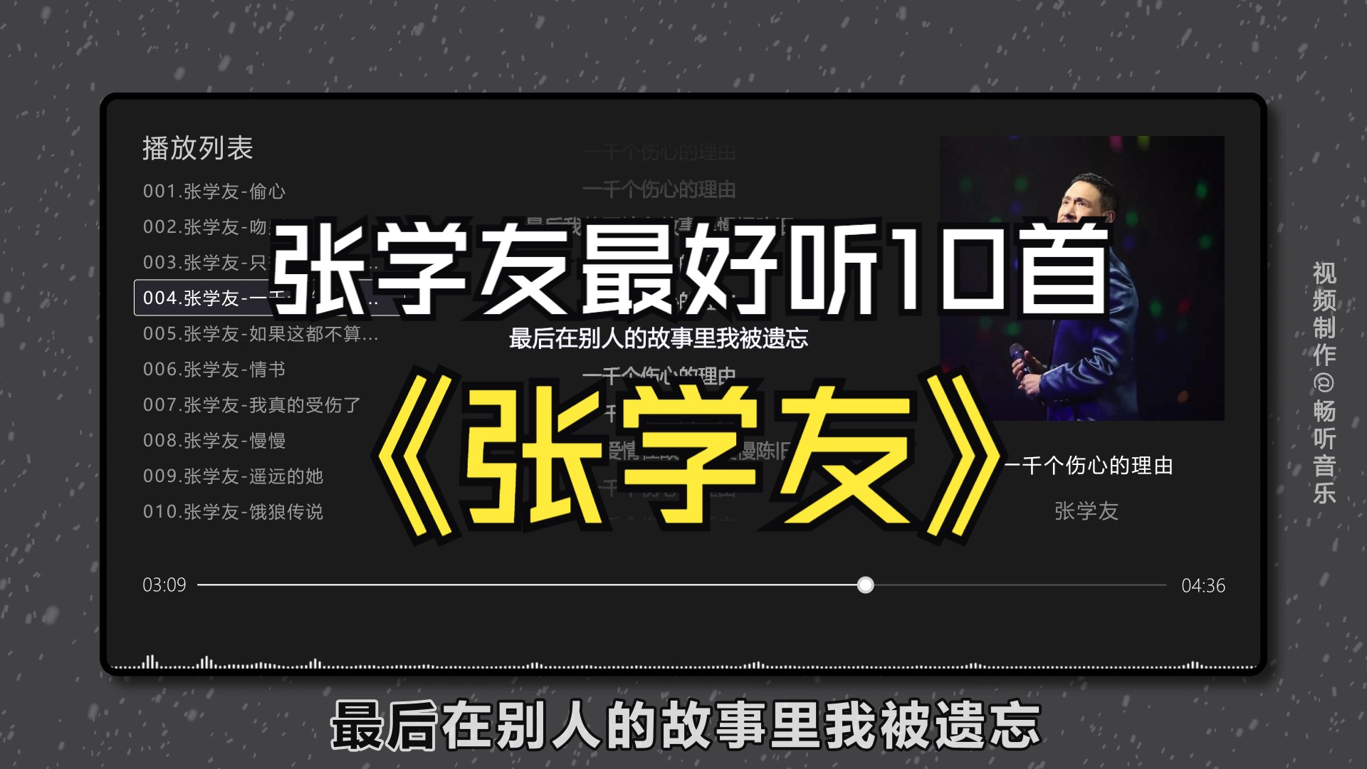 [图]【张学友】最好听的10首歌曲，无损音质、同步歌词