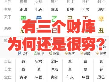 八字有三个财库,为何还是很穷呢?哔哩哔哩bilibili