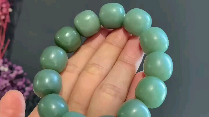 和田玉且末蓝老型手串