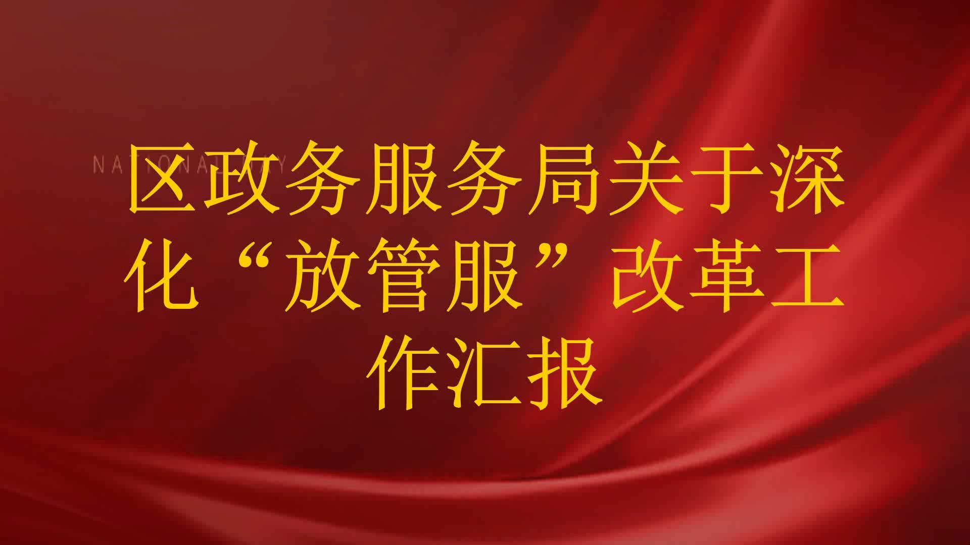 区政务服务局关于深化“放管服”改革工作汇报哔哩哔哩bilibili