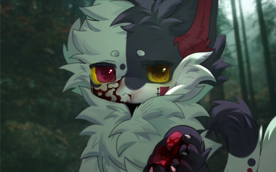 学业很急很久没画画了 就练练手过后就开始赶稿了(这是自己的兽设)