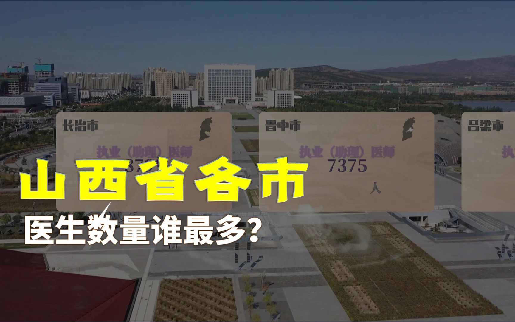 山西省地市医生数量排名,太原市占比最大,临汾市>长治市哔哩哔哩bilibili