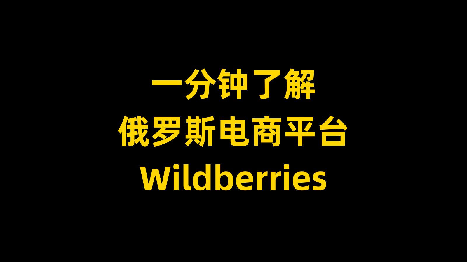 一分钟了解俄罗斯电商平台Wildberries哔哩哔哩bilibili