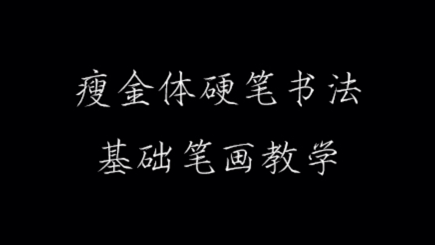 瘦金体硬笔书法:基础笔画教程(21天打卡练就好习惯)哔哩哔哩bilibili