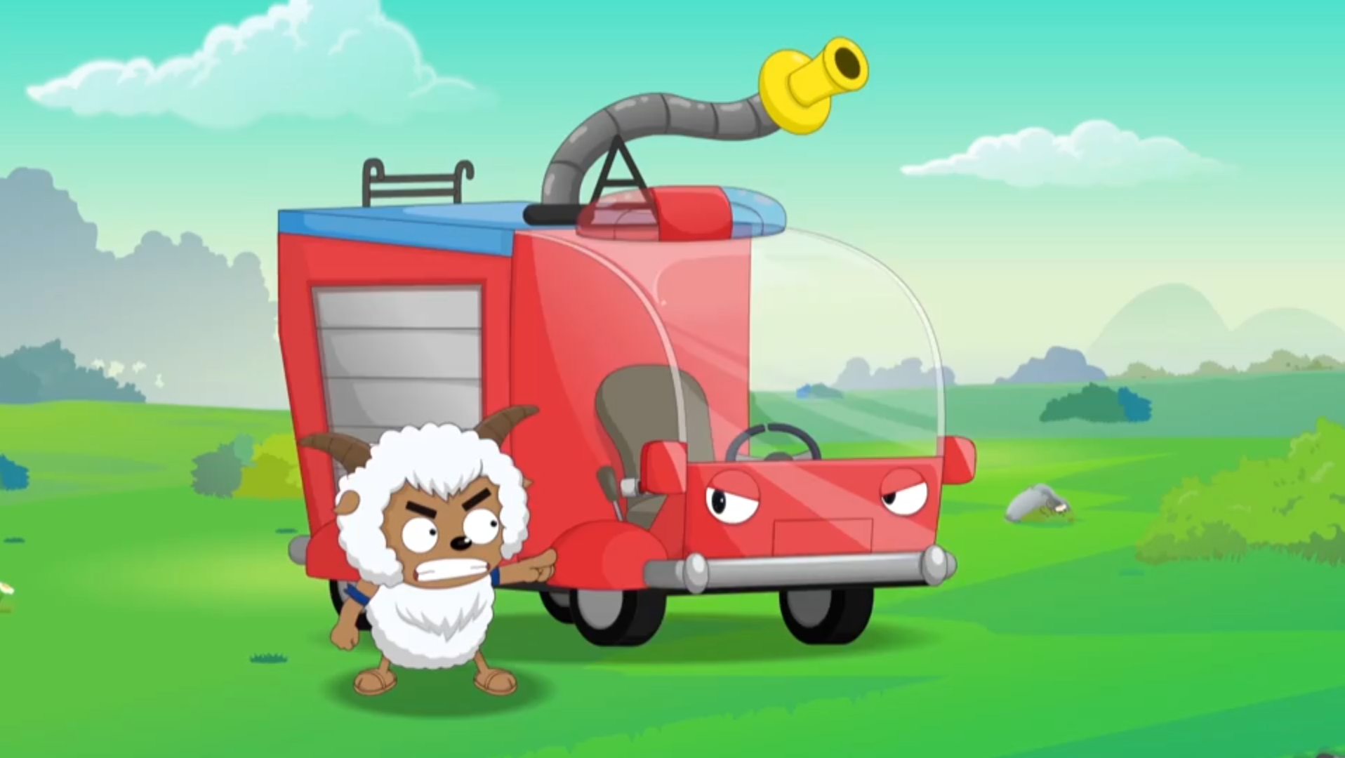 长大后的沸羊羊成为了消防员