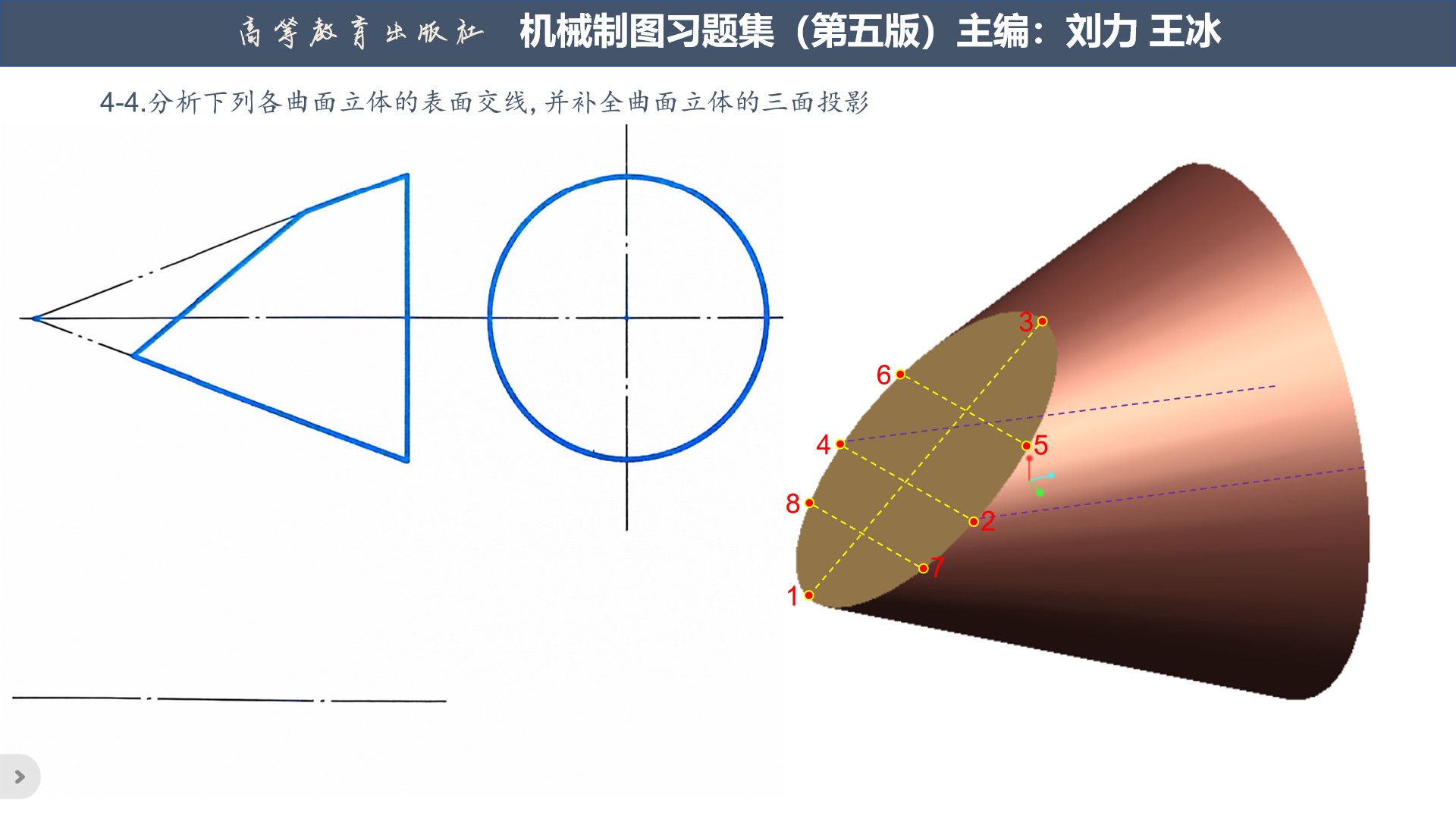 P18T1工程制图画法几何机械制图习题集曲面立体投影截交线哔哩哔哩bilibili