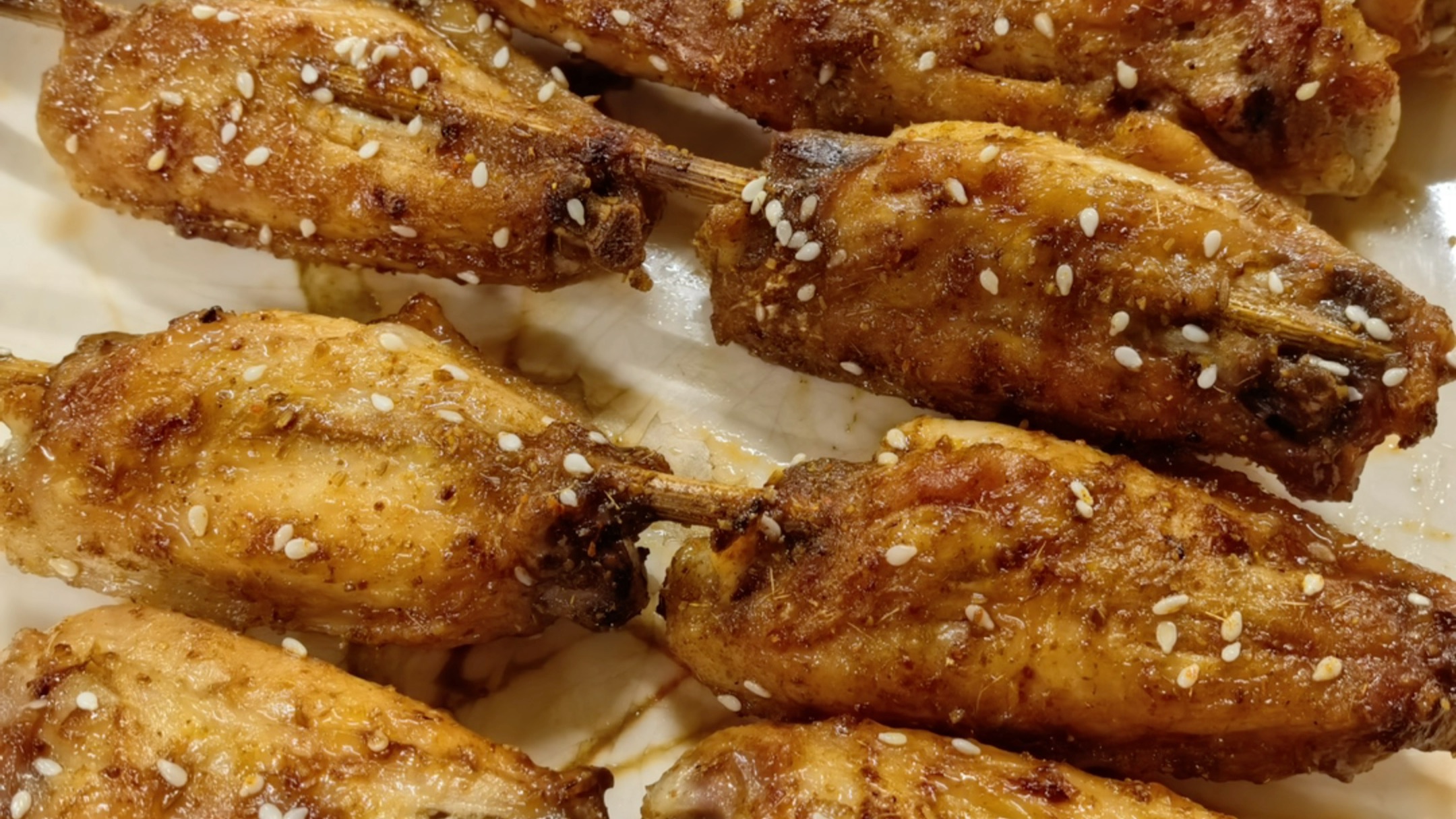 吃烧烤鸡中翅咯