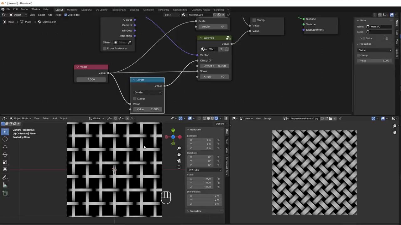 Blender使用程序化纹理再做一个编织图案