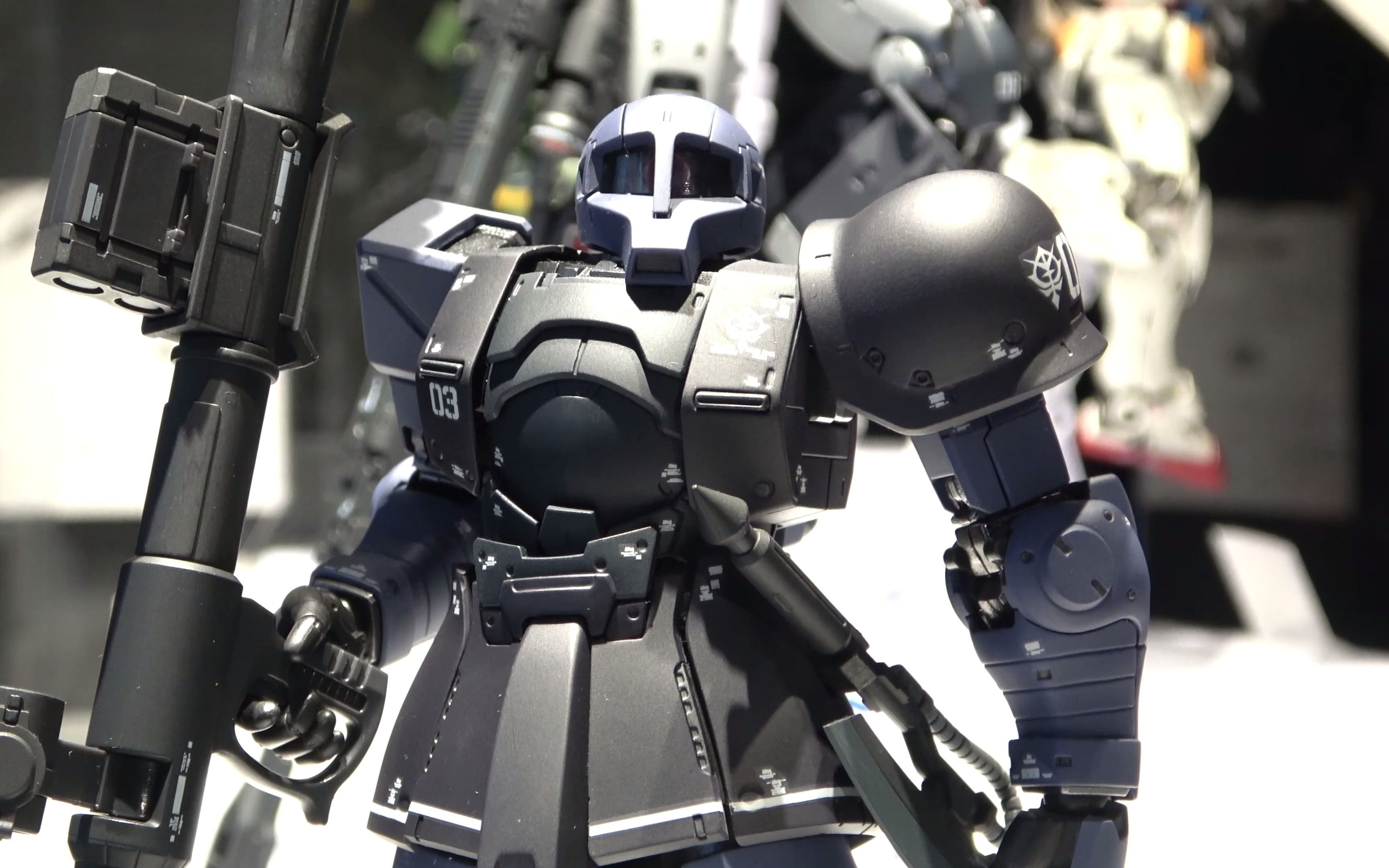 4k实拍万代fix扎古i型扎古1黑色三连星gffmcms05gto