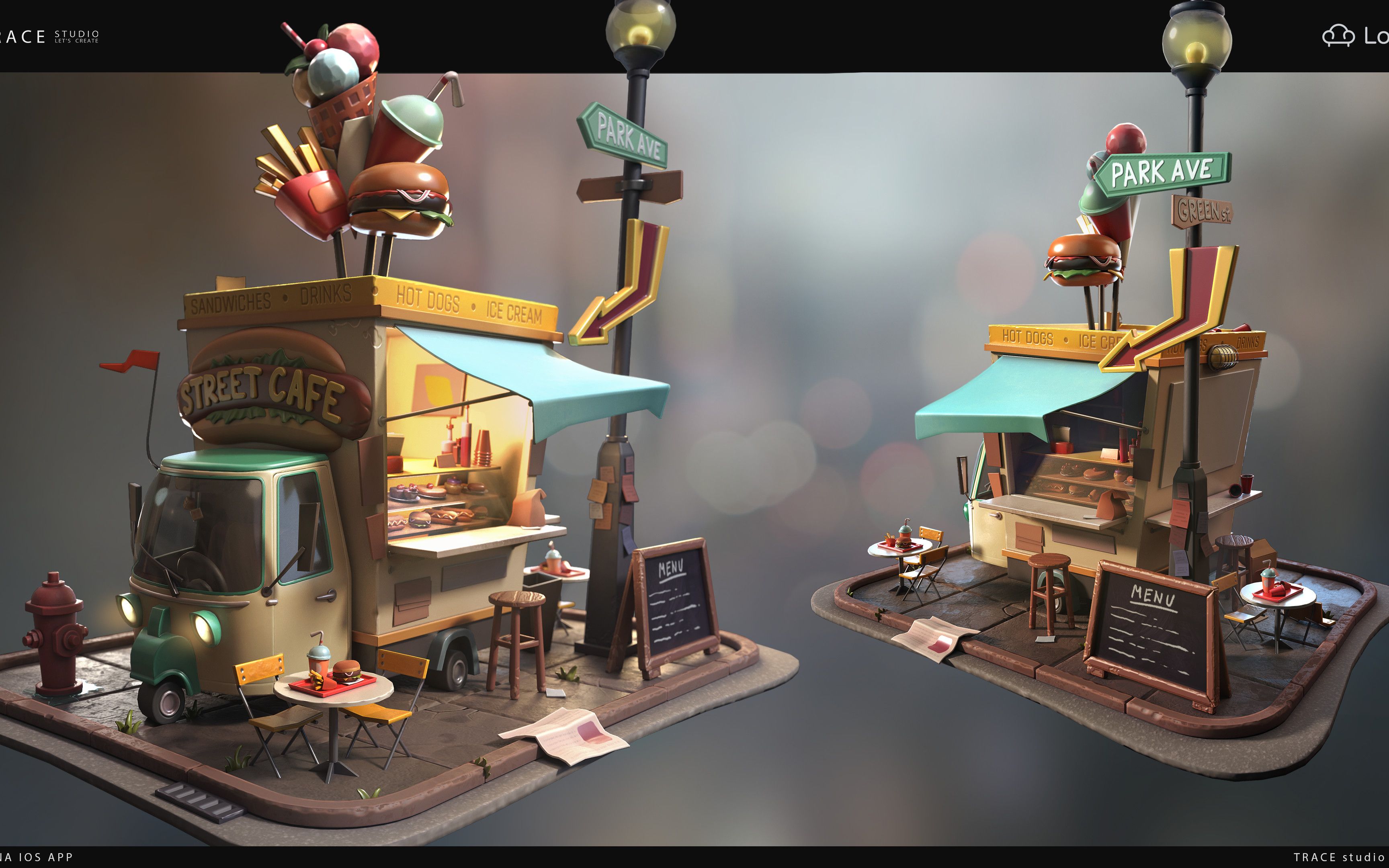 【maya游戏建模】卡通风格"小餐车"模型制作案例讲解