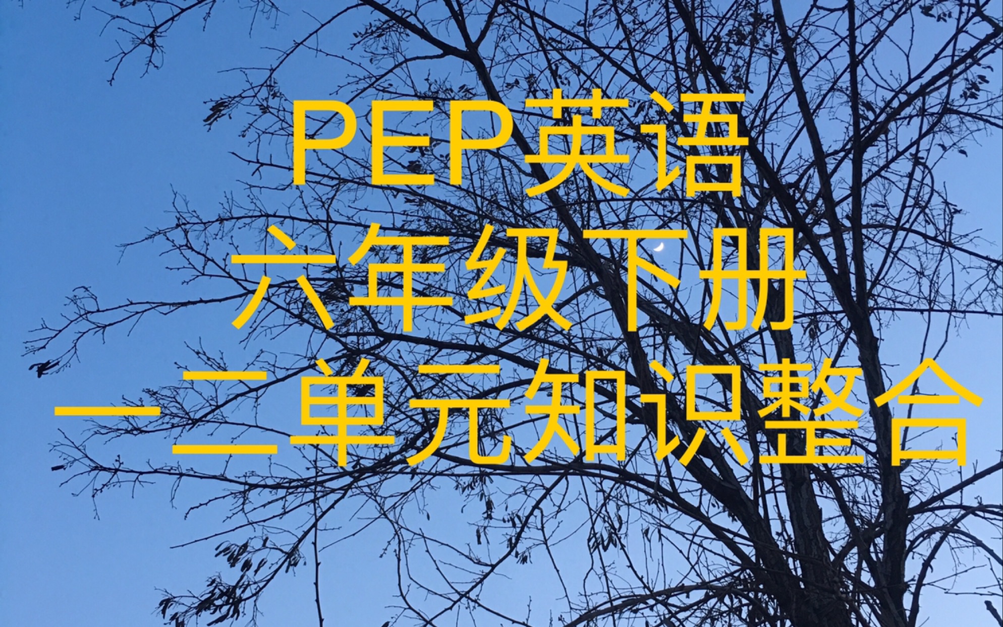 PEP英语六年级下册一二单元知识总结,为期中考试做准备吧哔哩哔哩bilibili