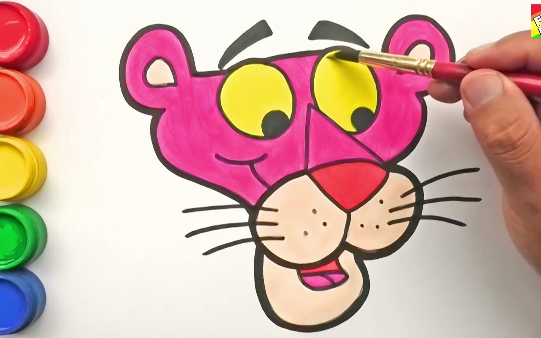 【简笔水彩画】教你画卡通豹子然后上色~超级简单的绘画,一看就会!