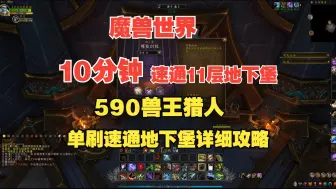 Download Video: 590装等兽王猎人单刷速通11层地下堡！【10分钟】速通！魔兽世界，兽王猎人那个单刷的神又回来了！