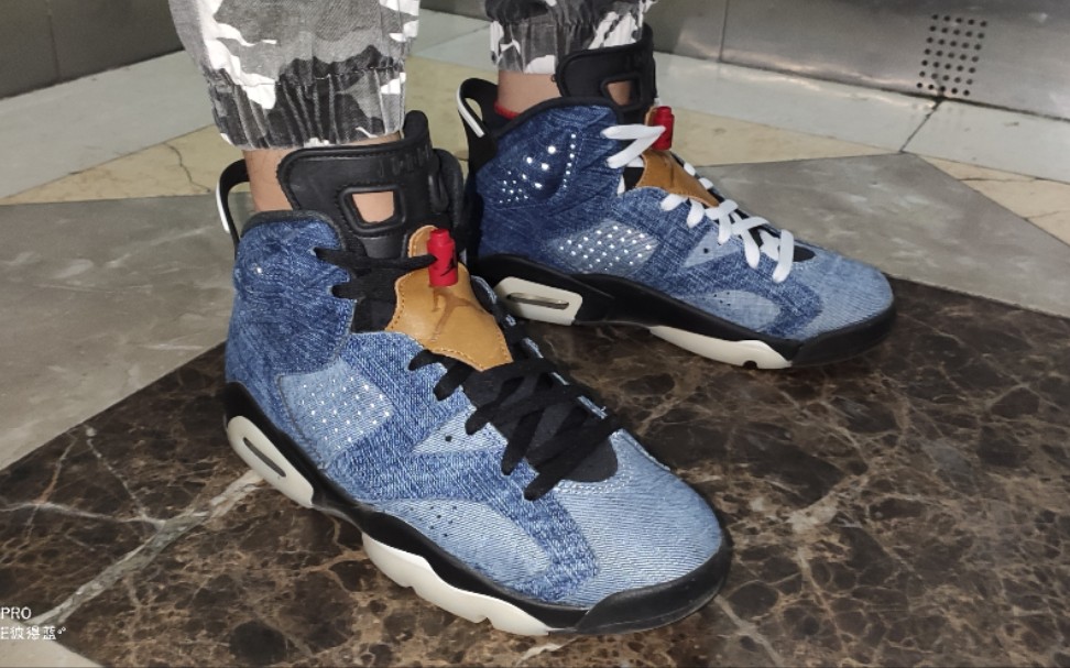 aj6水洗丹宁,简单上脚_哔哩哔哩_bilibili