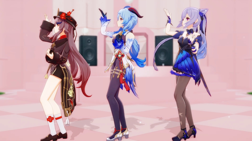 【4k60fps/原神mmd】everyday(每天) / 胡桃 & 甘雨 & 刻晴_哔哩哔哩