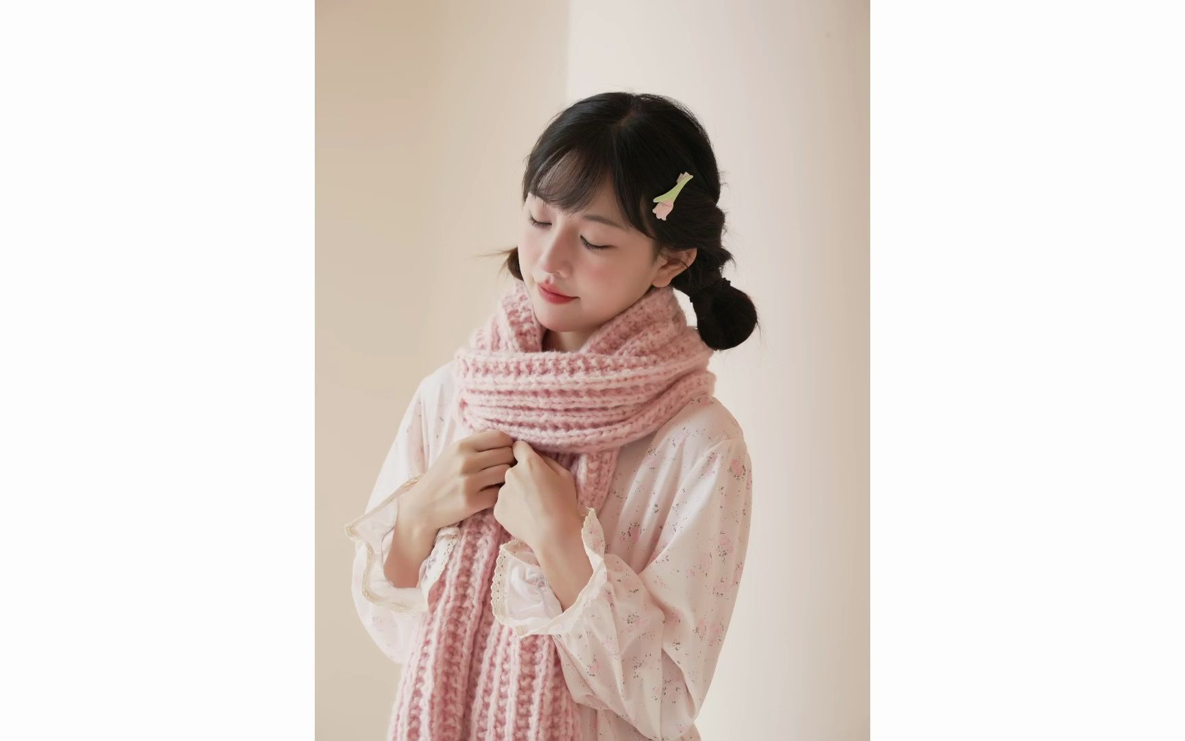 芝芝鱼骨针围巾