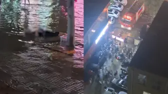 Video herunterladen: 商丘一女子暴雨后疑触电身亡，路人用棍子救援未果：家中有2孩子