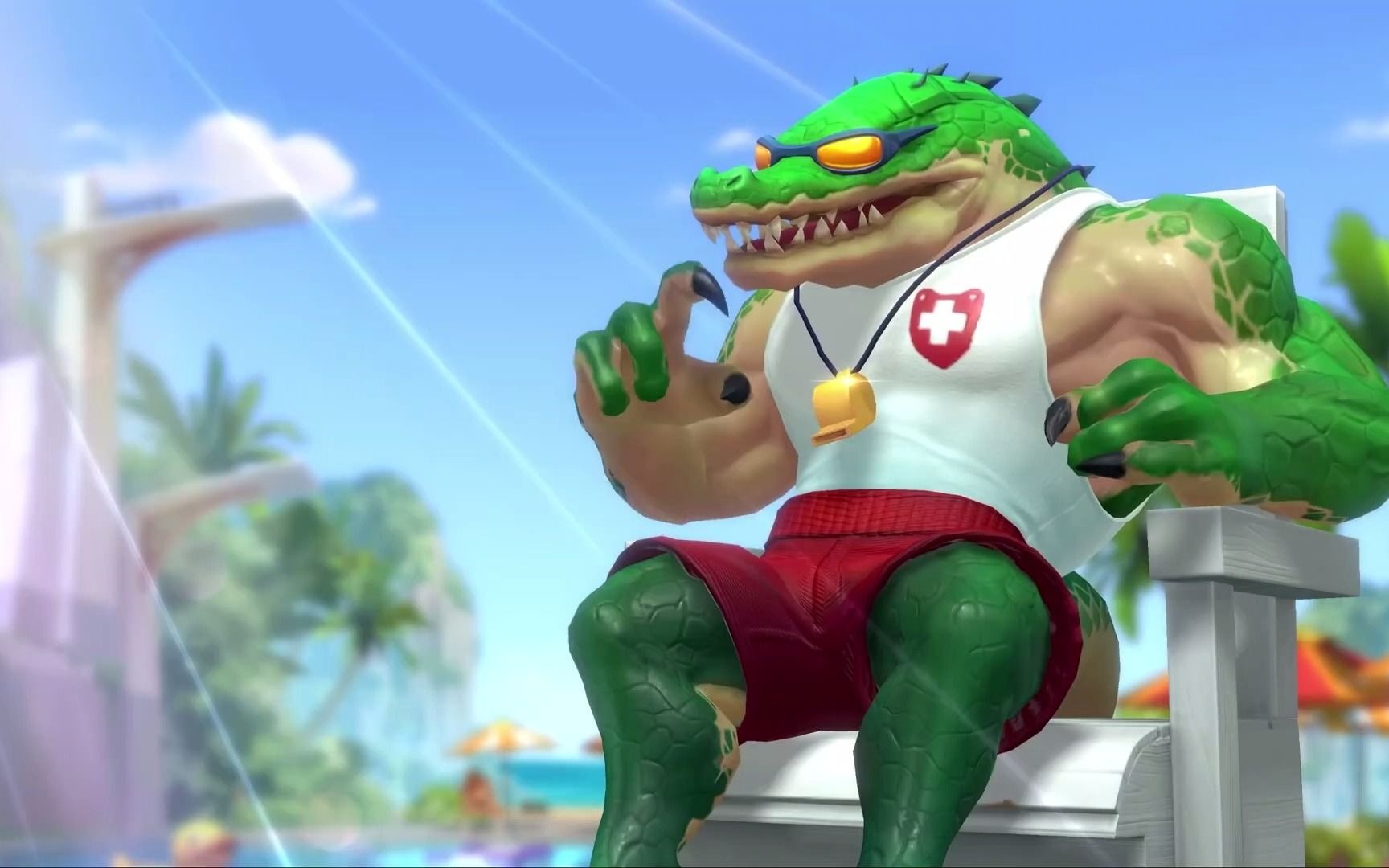 泳池派对 雷克顿 鳄鱼皮肤视频 - lol英雄联盟手游 pool party