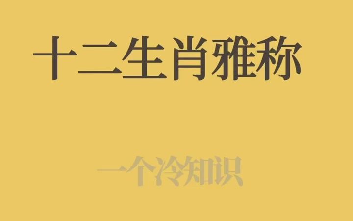 十二生肖的雅称居然这么美!!你知道你的生肖的雅称么?哔哩哔哩bilibili