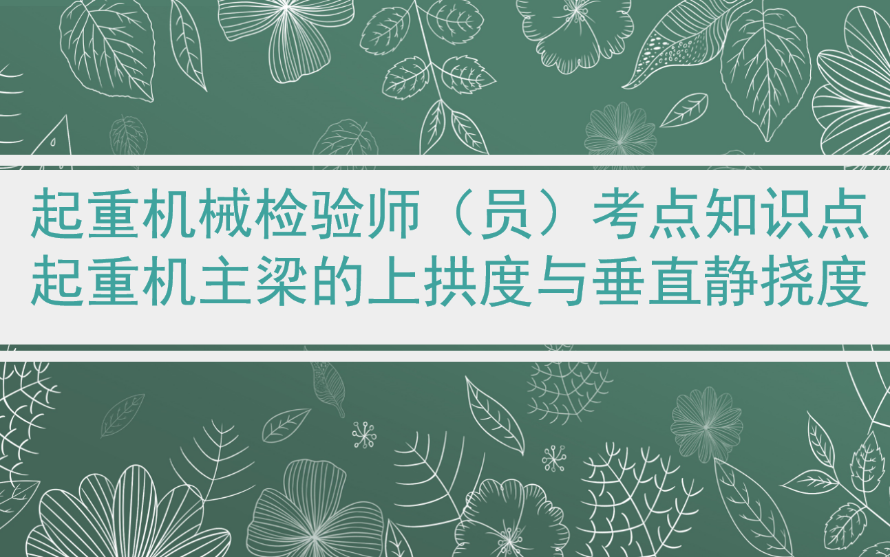 中国特种设备检验协会起重机械检验备考知识点起重机主梁的上拱度与垂直静挠度前序哔哩哔哩bilibili