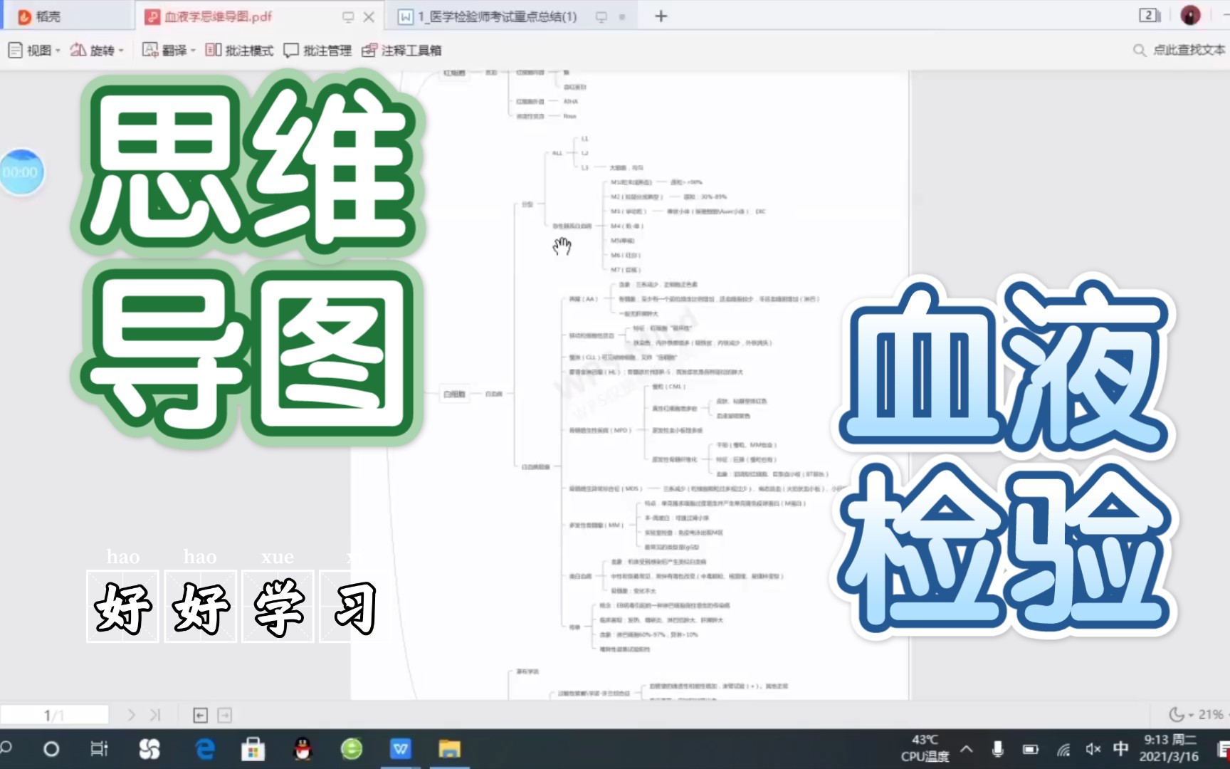 [思維導圖]搞定血液學 醫學專業檢驗師檢驗士中級檢驗考點04