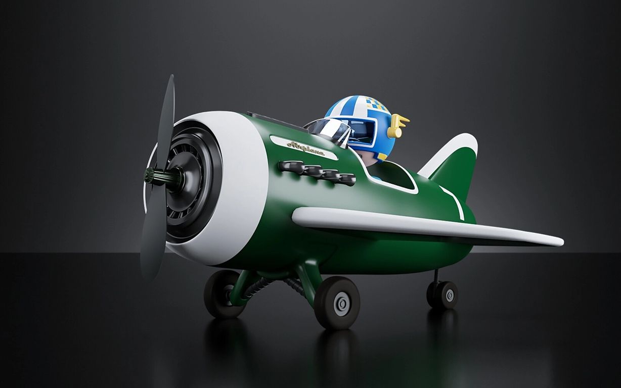 【maya道具建模】一组次世代精密飞机模型制作,是真的会飞的那种,卡线