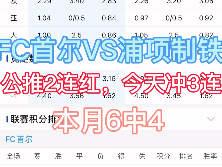 11.2日点评 公推2连红!FC首尔VS浦项制铁哔哩哔哩bilibili