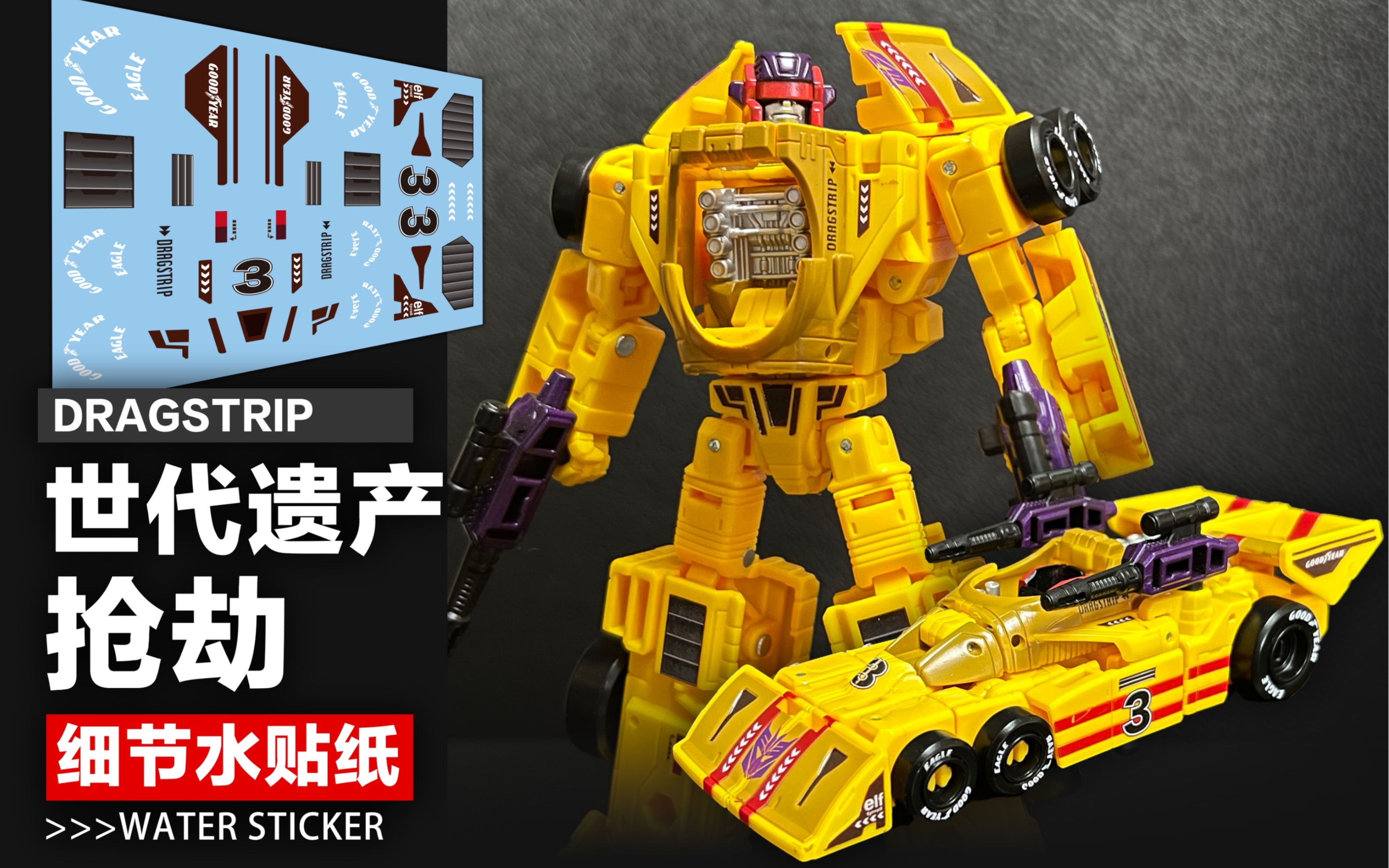 变形金刚世代遗产系列-抢劫细节水贴演示
