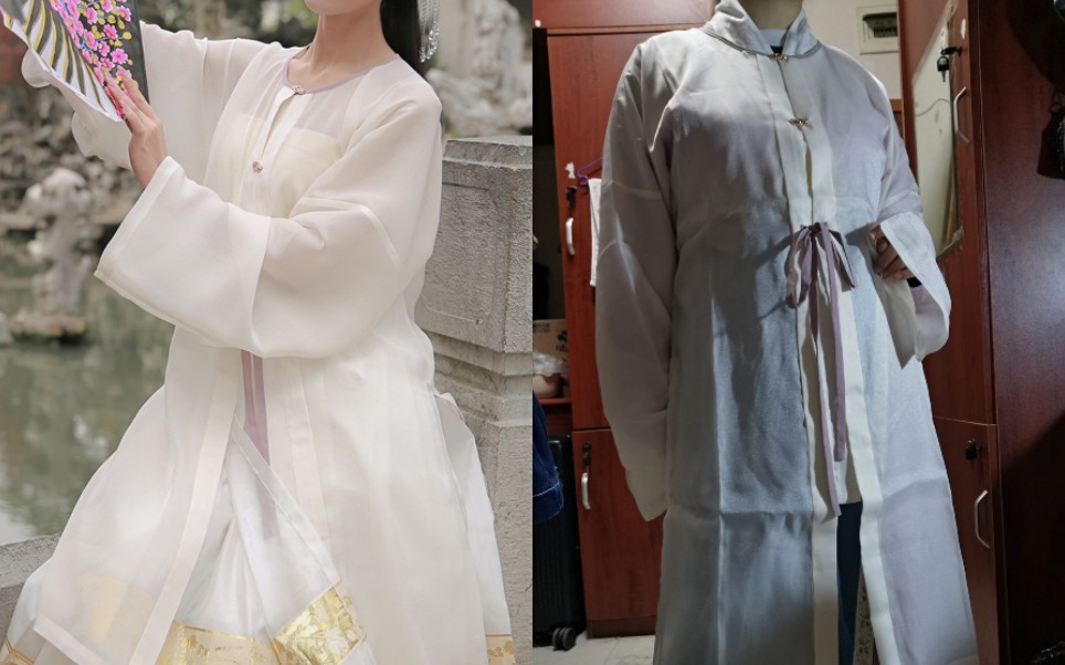 活动作品开箱试穿不到40的汉服上衣圆领对襟长衫又是清仓