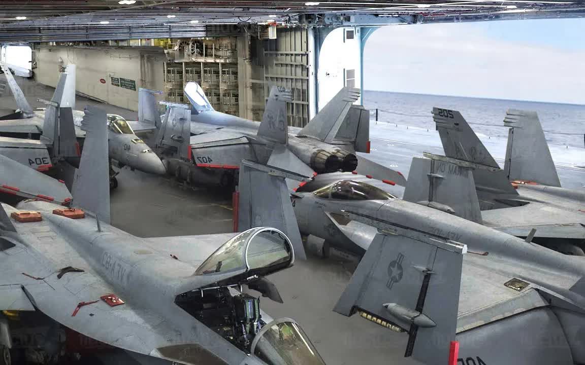 大洋中航母机库的一天