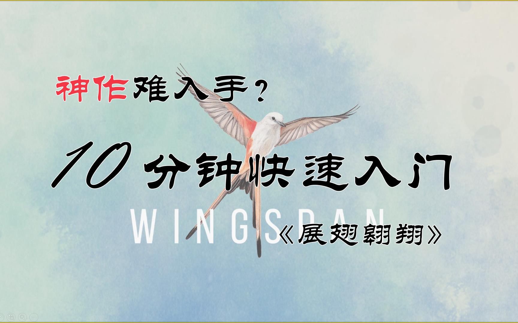 【展翅翱翔】10分钟快速入门游戏单机游戏热门视频