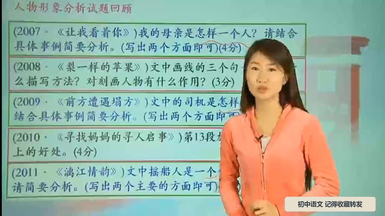 中考难点突破:记叙文之人物形象分析题,初三语文哔哩哔哩bilibili