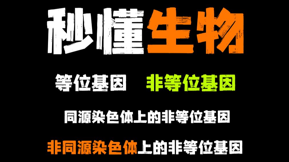 1 分钟搞懂等位基因非等位基因和相同基因 | 高中生物钱夫子哔哩哔哩bilibili