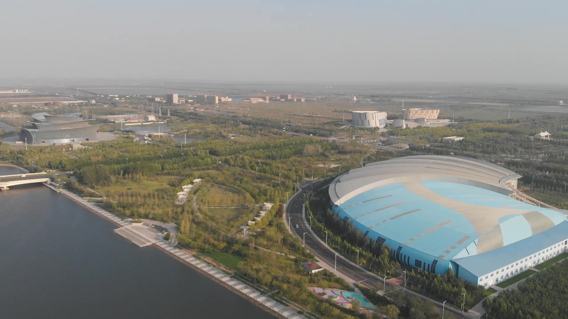 航拍东营-明月湖周边_哔哩哔哩 (゜-゜)つロ 干杯~-bilibili